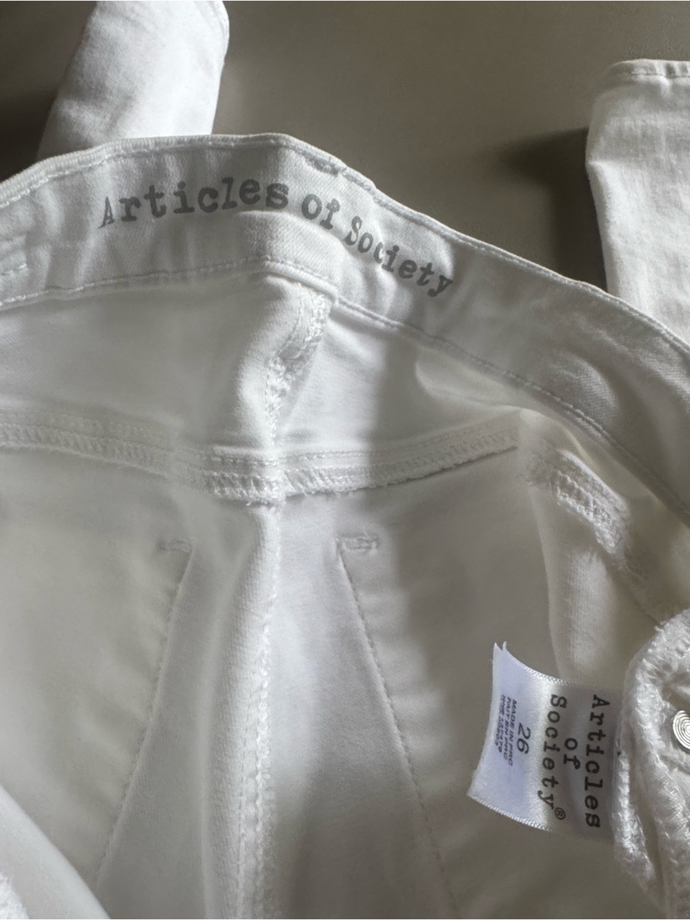 Articles of Society White High-Rise Denim Jeans